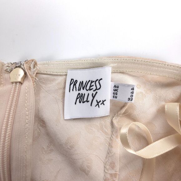 PRINCESS POLLY Salvin Strapless Maxi Dress Champagne Romantic Clean Girl Y2k 90s - Picture 2 of 6